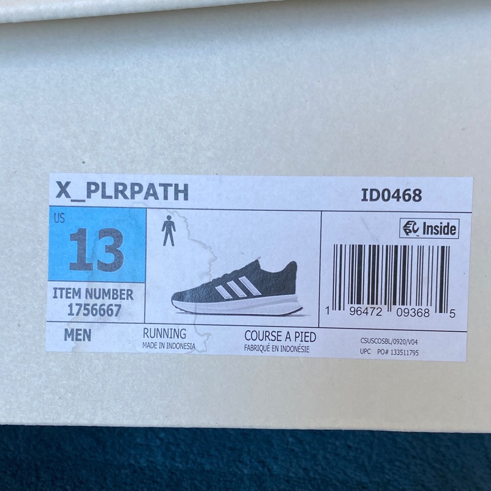 Adidas Men's Black and White X_PLRPATH Cloudfoam Sneakers size 13 - Picture 8 of 8